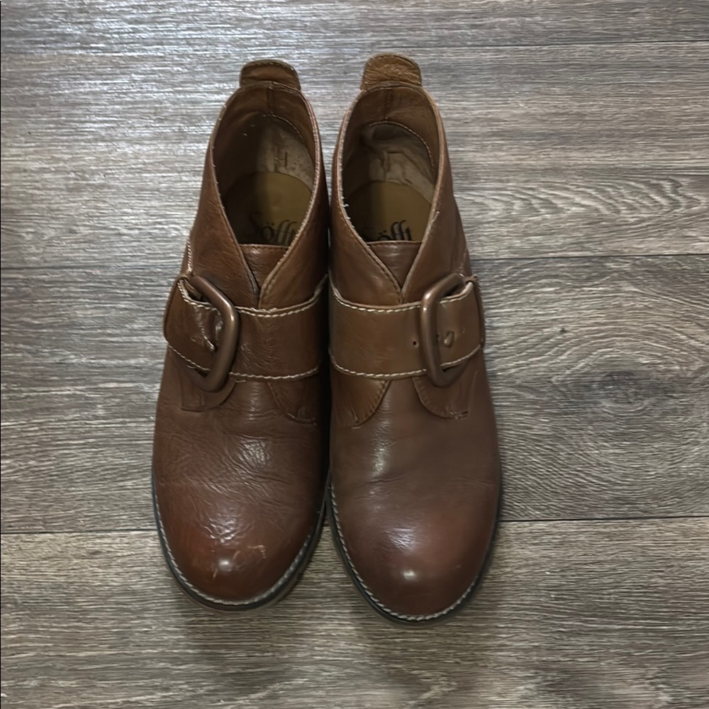 Sofft Brown Ankle Boots with Monk Strap